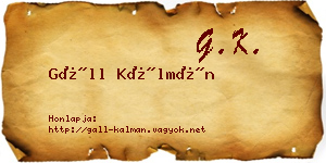 Gáll Kálmán névjegykártya